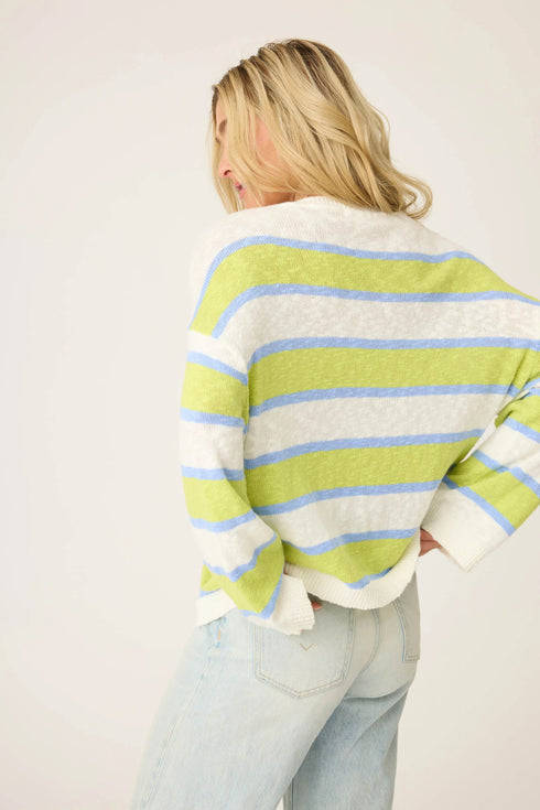 Pj Salvage Beautiful Life Striped Snuggle Sweater